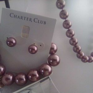 Gold - mauve Pearl colored Earrings